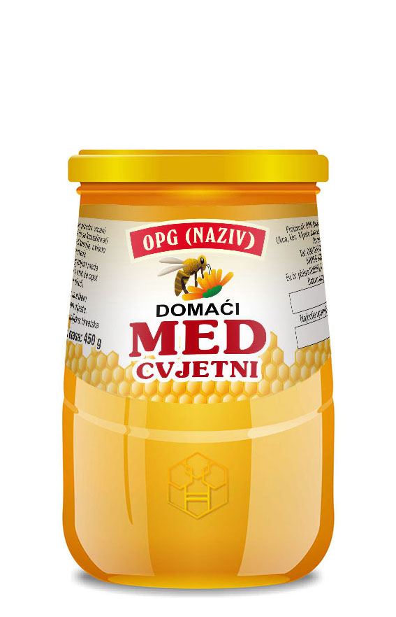 Comb - Nacionalna 450 g - Cvjetni - Etiketa / naljepnica za med