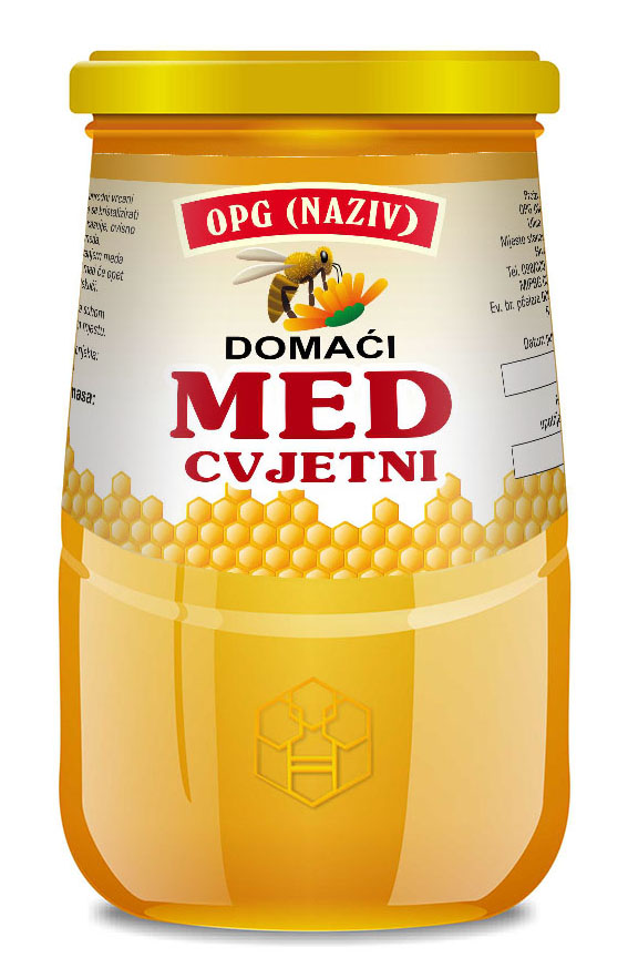 Comb - Nacionalna 900 g - Cvjetni - Etiketa / naljepnica za med