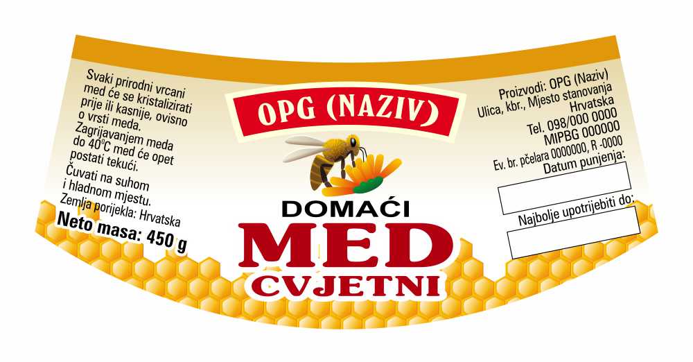 Etiketa / naljepnica za med Comb