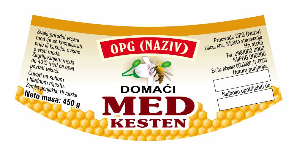 Etiketa / naljepnica za med Comb