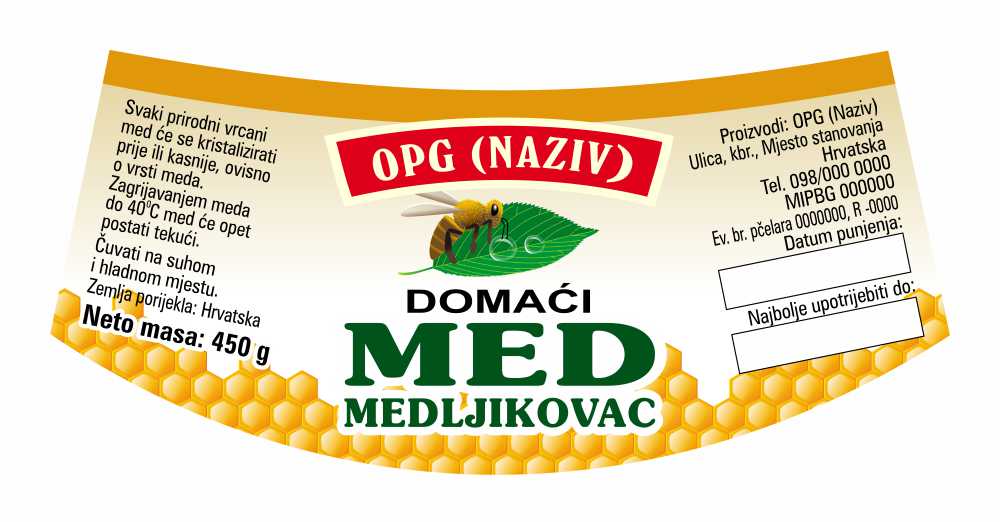 Etiketa / naljepnica za med Comb