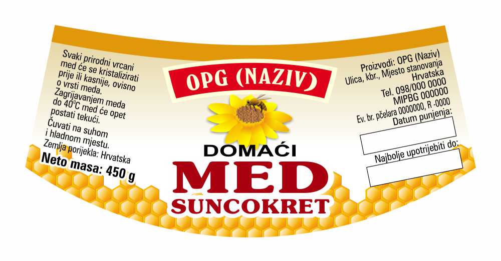 Etiketa / naljepnica za med Comb