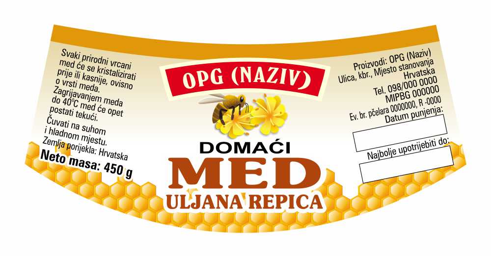 Etiketa / naljepnica za med Comb