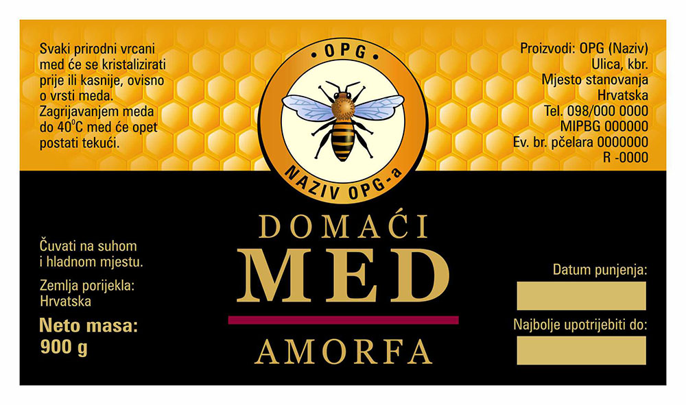 Etiketa / naljepnica za med Comb black