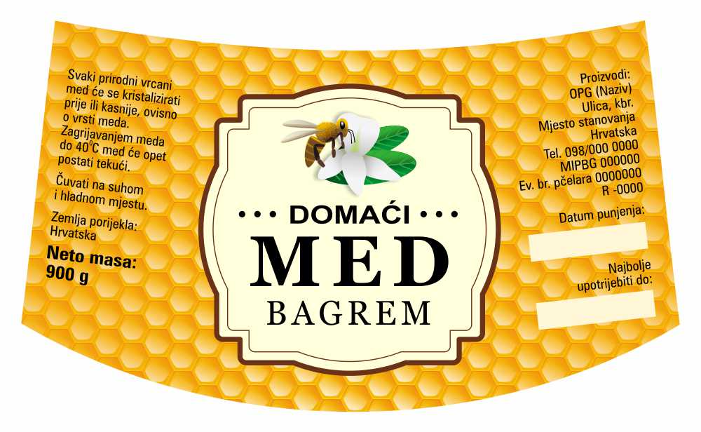 Etiketa / naljepnica za med Comb gold