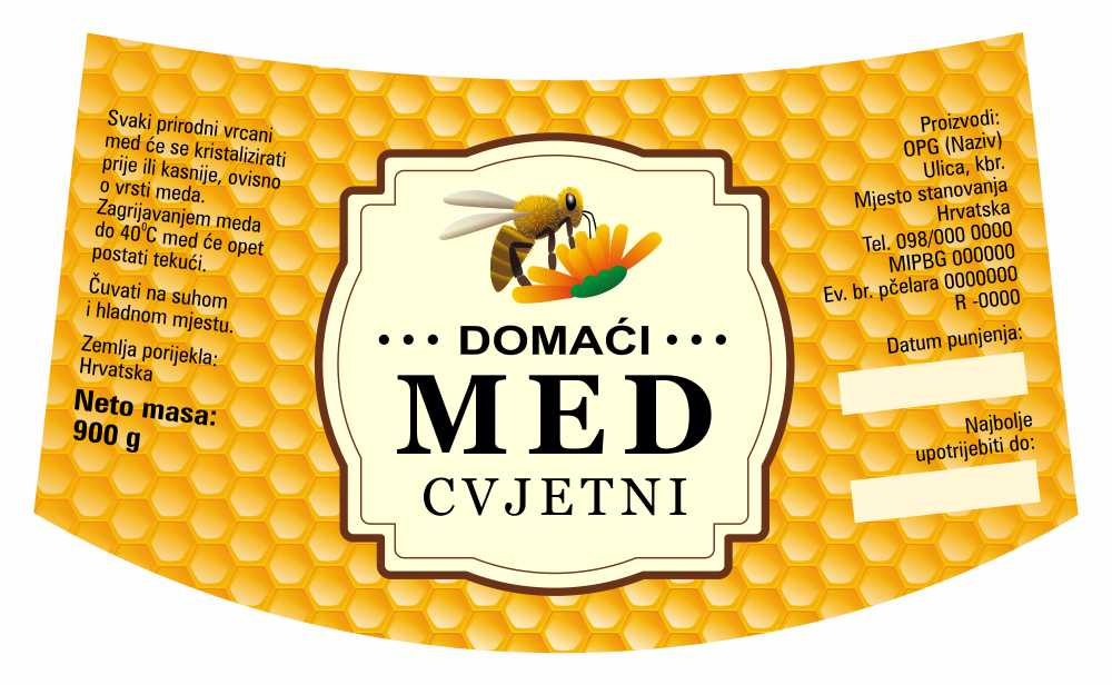 Etiketa / naljepnica za med Comb gold