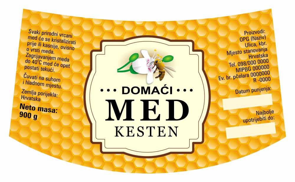 Etiketa / naljepnica za med Comb gold