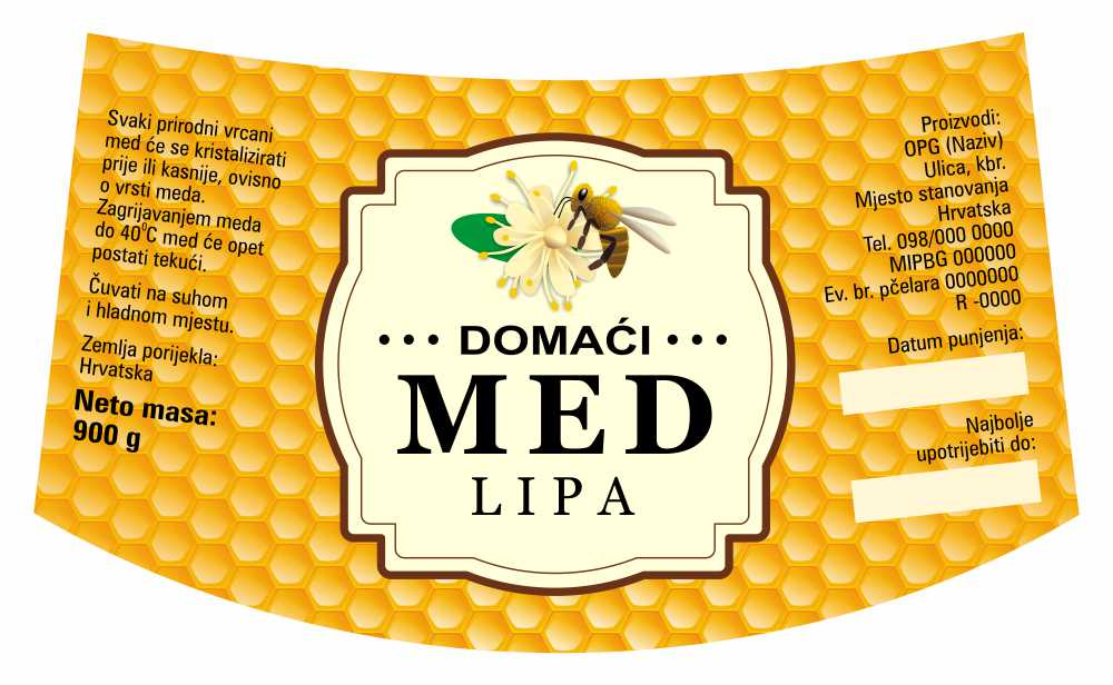 Etiketa / naljepnica za med Comb gold