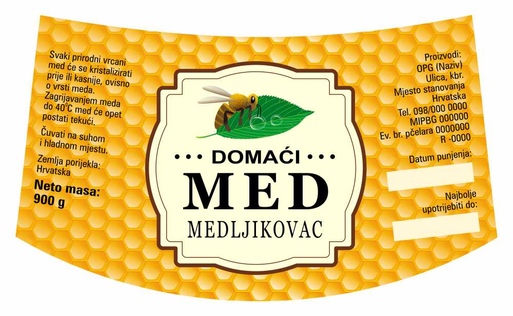 Etiketa / naljepnica za med Comb gold