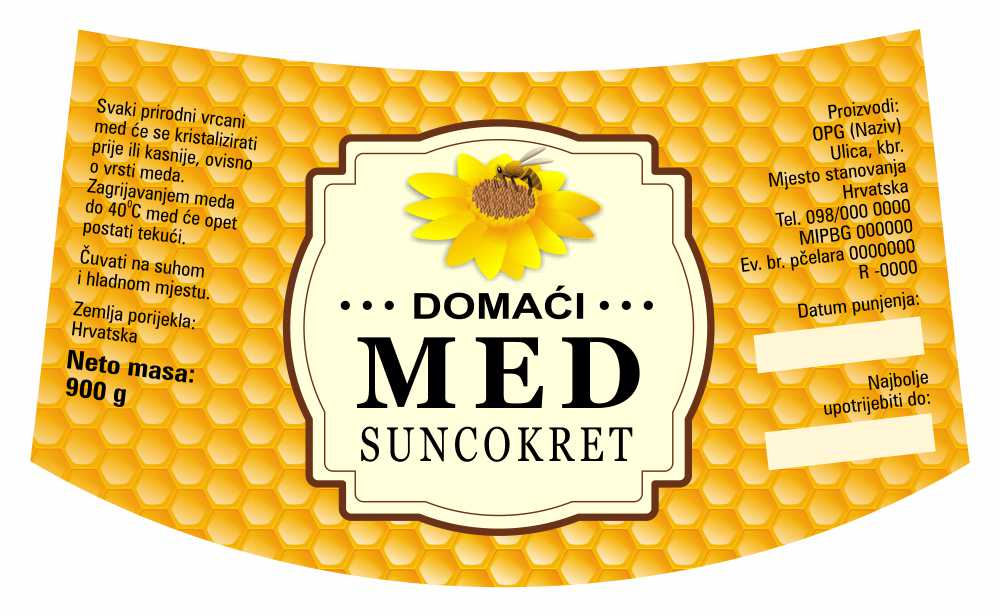 Etiketa / naljepnica za med Comb gold