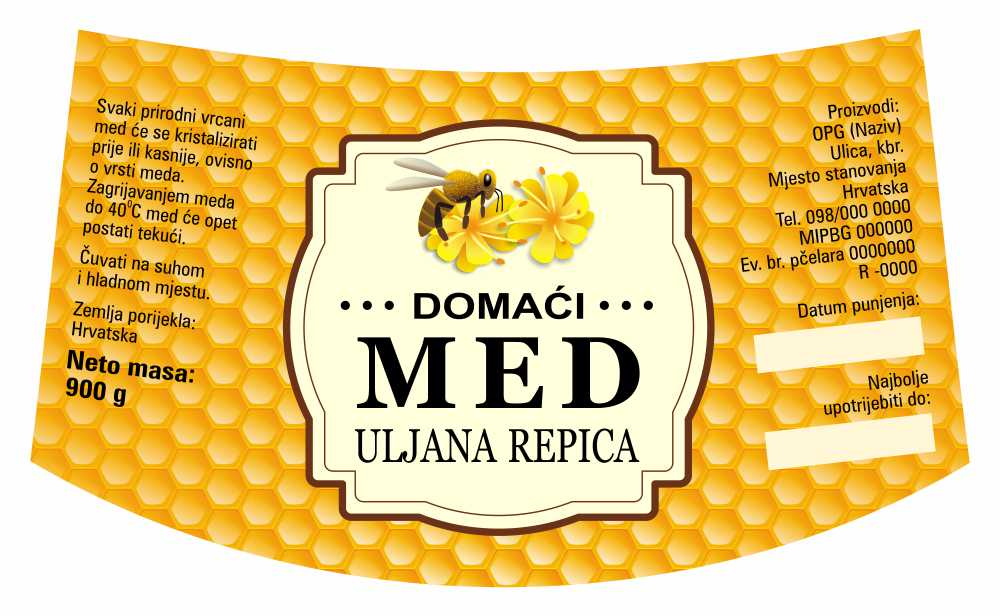 Etiketa / naljepnica za med Comb gold