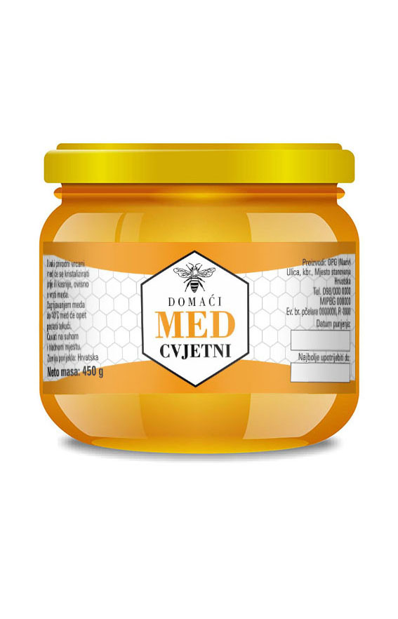 Geometry - Cetvrtasta 450 g - Cvjetni - Etiketa / naljepnica za med