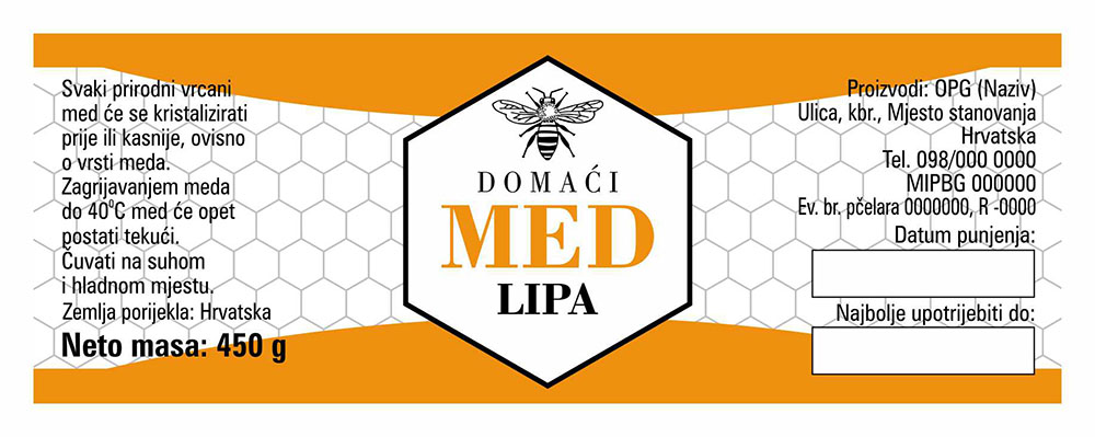 Geometry - Cetvrtasta 450 g - Lipa - Etiketa / naljepnica za med Etiketa / naljepnica za med Geometry