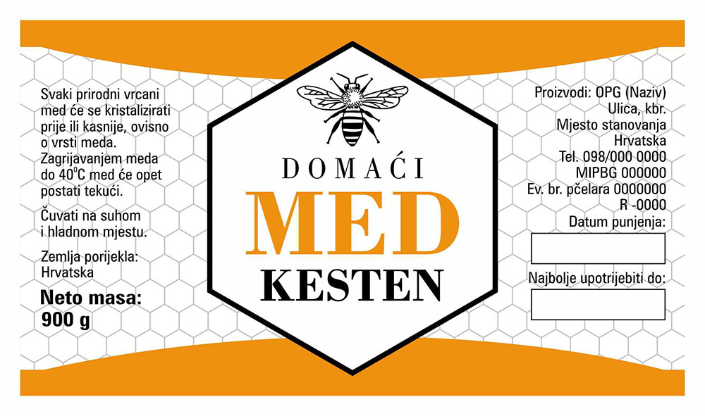 Etiketa / naljepnica za med Geometry