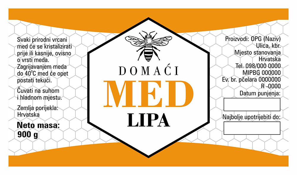 Etiketa / naljepnica za med Geometry