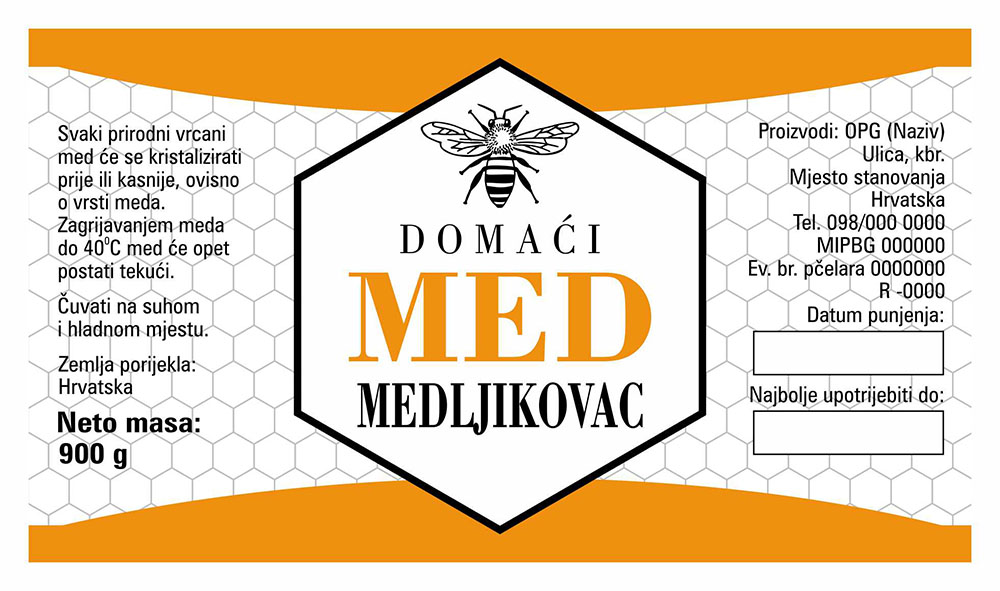 Etiketa / naljepnica za med Geometry