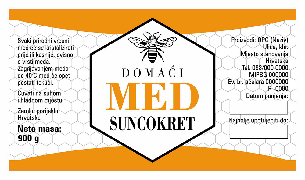 Etiketa / naljepnica za med Geometry