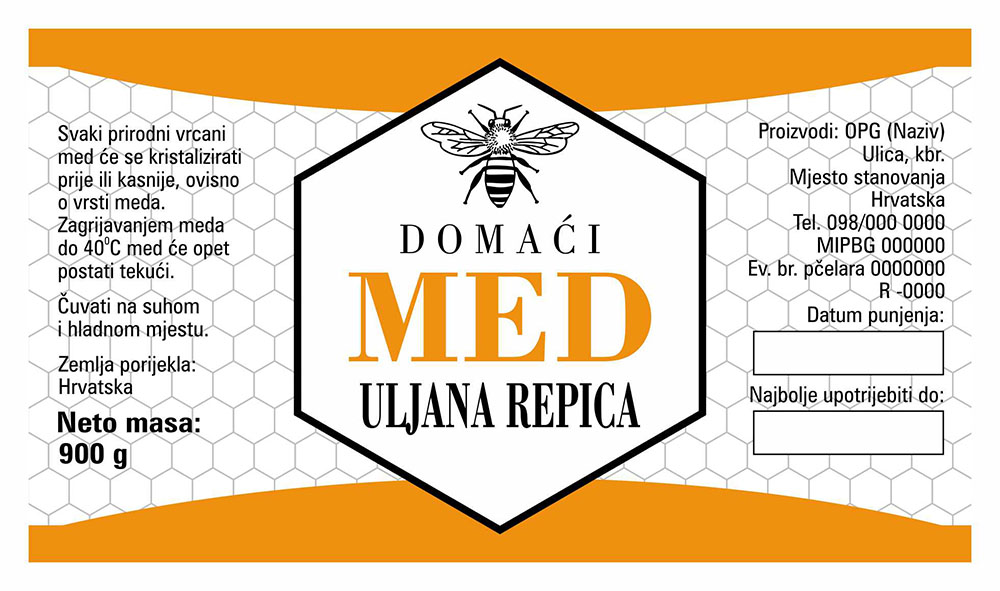 Etiketa / naljepnica za med Geometry