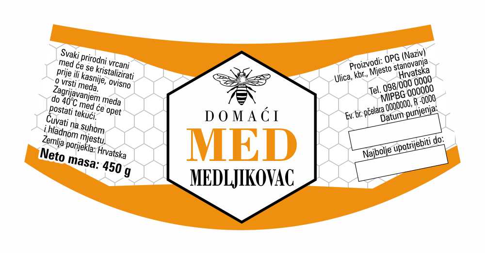 Etiketa / naljepnica za med Geometry