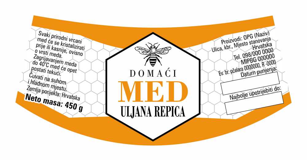 Etiketa / naljepnica za med Geometry