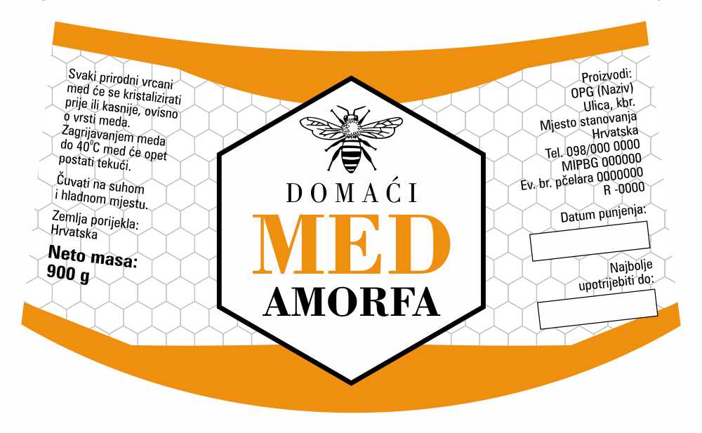 Etiketa / naljepnica za med Geometry