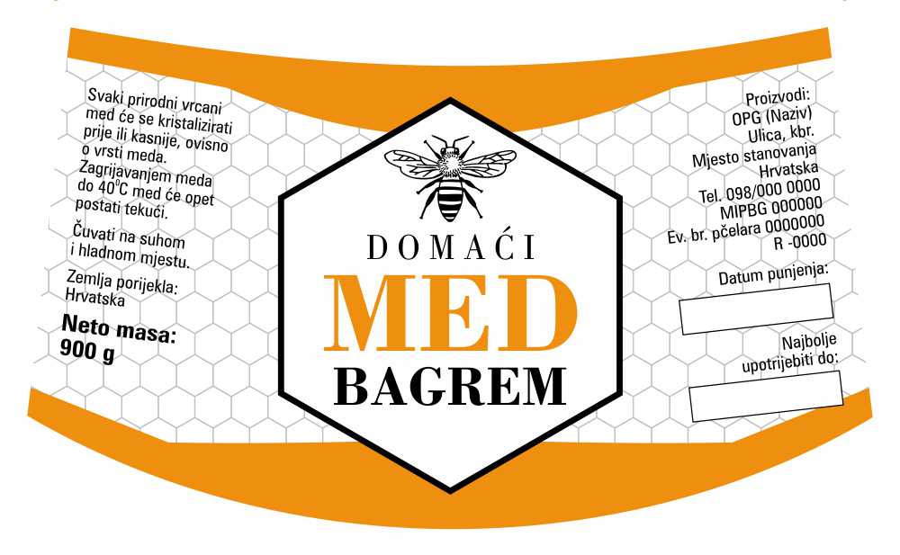 Etiketa / naljepnica za med Geometry