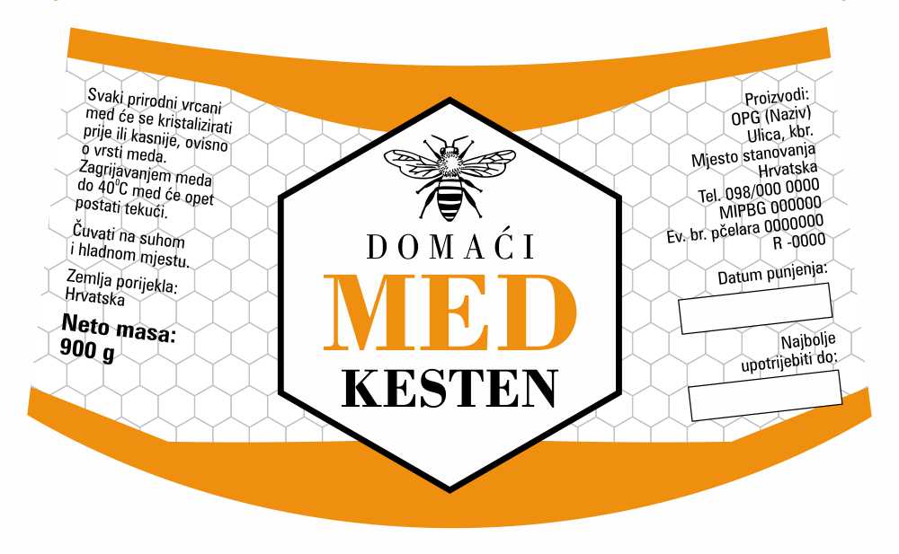 Etiketa / naljepnica za med Geometry