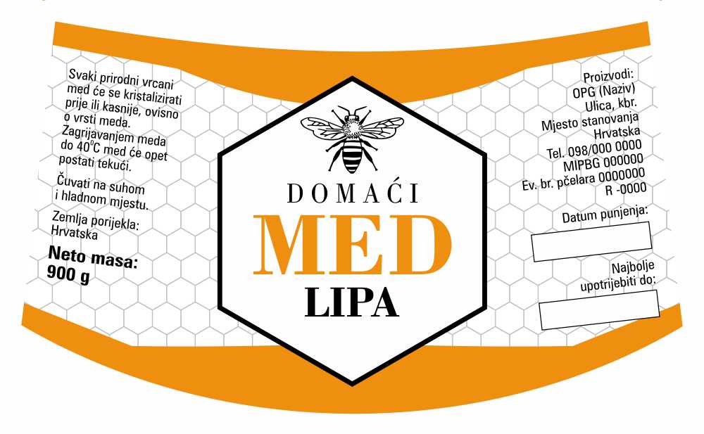 Etiketa / naljepnica za med Geometry