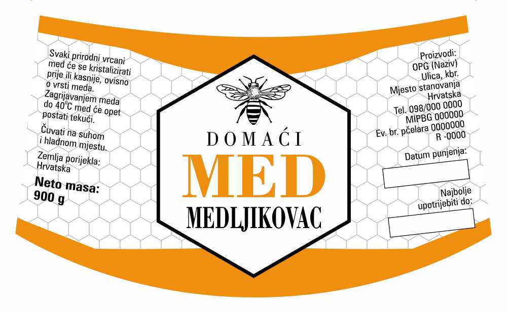 Etiketa / naljepnica za med Geometry