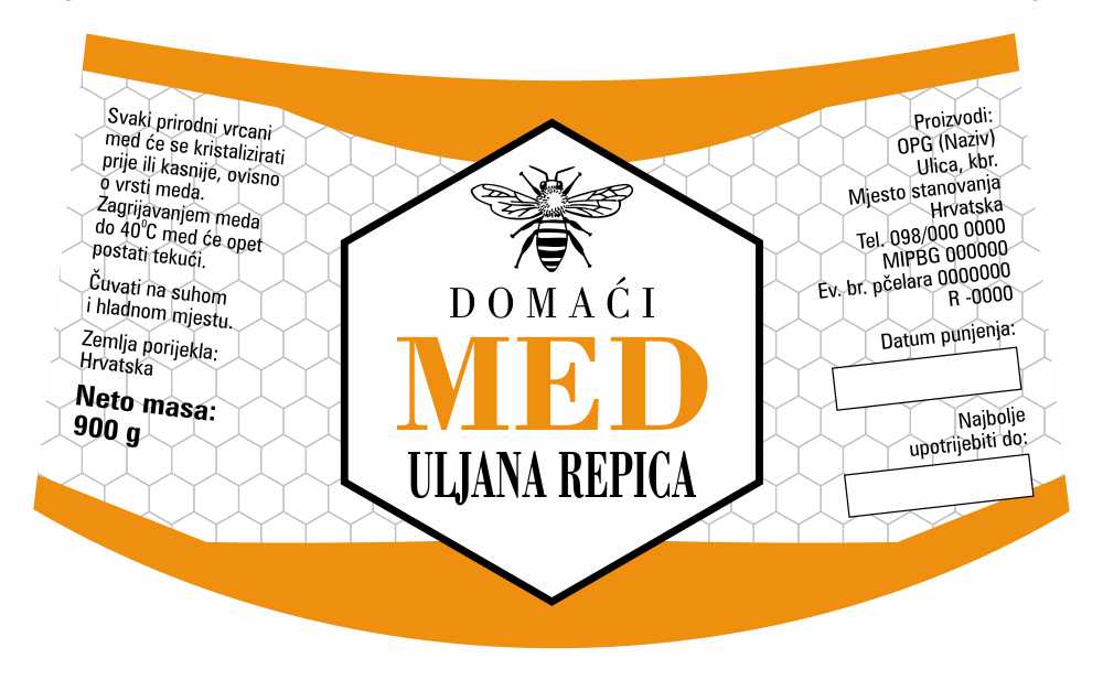 Etiketa / naljepnica za med Geometry