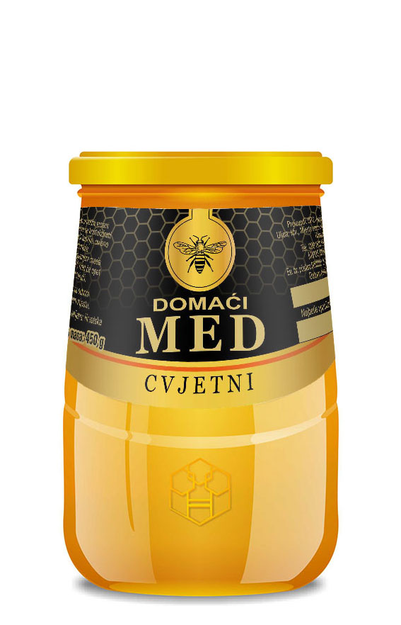 Gold black - Nacionalna 450 g - Cvjetni - Etiketa / naljepnica za med