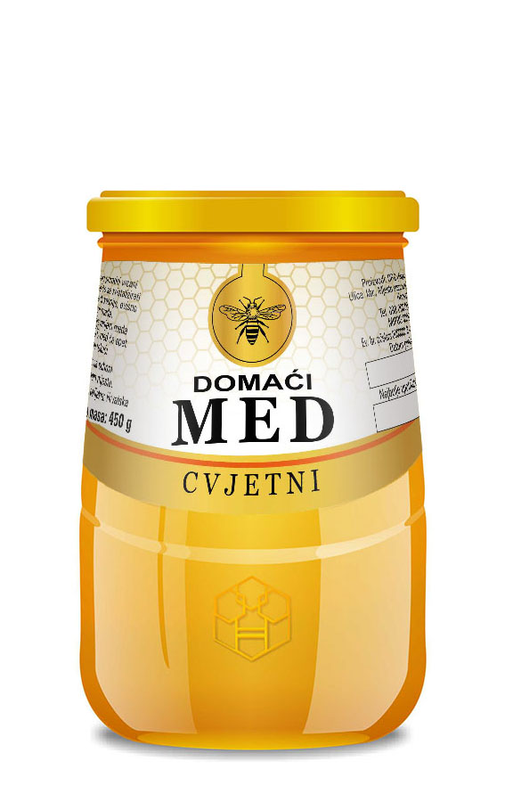 Gold white - Nacionalna 450 g - Cvjetni - Etiketa / naljepnica za med