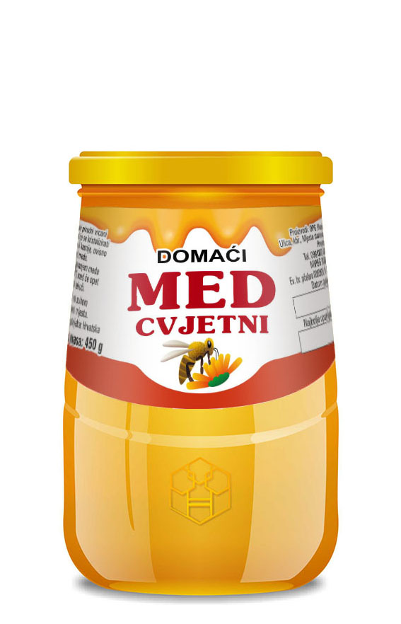 Liquid - Nacionalna 450 g - Cvjetni - Etiketa / naljepnica za med