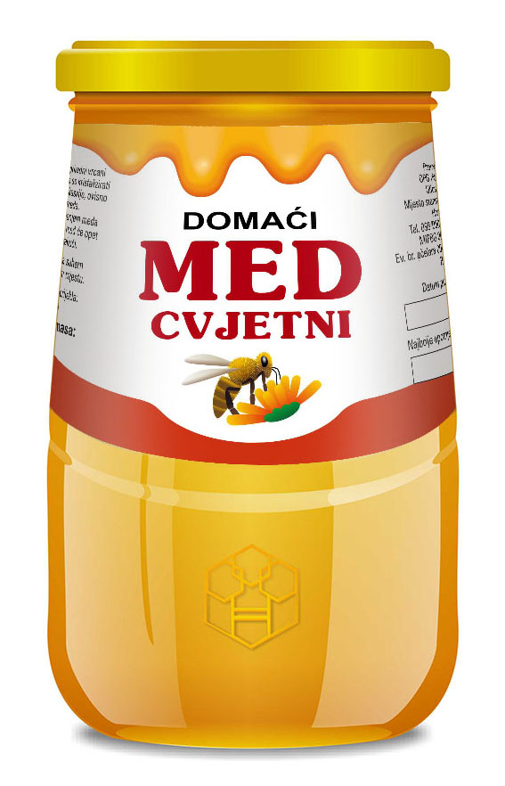 Liquid - Nacionalna 900 g - Cvjetni - Etiketa / naljepnica za med