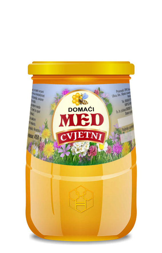 Nature 02 - Nacionalna 450 g - Cvjetni - Etiketa / naljepnica za med