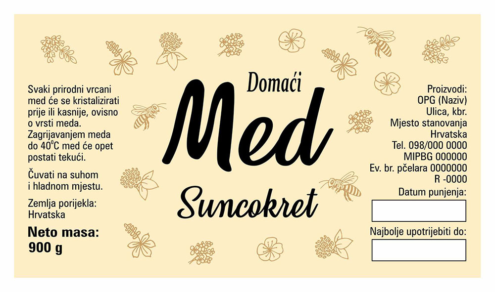 Sepia mono - Cetvrtasta 900 g - Suncokret